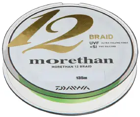 Шнур Daiwa Morethan 12 Braid 135m (Lime Green) 0.12mm 22lb/10.2kg