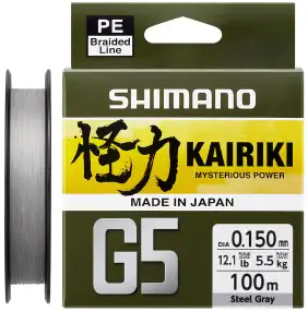 Шнур Shimano Kairiki G5 (Steel Gray) 0.15mm 5.5kg