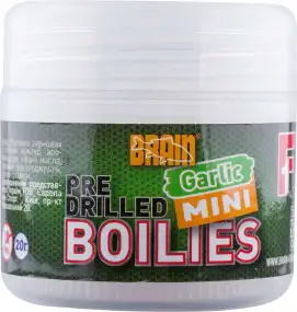 Бойлы Brain Garlic (чеснок) pre drilled mini boilies 10 mm 20 gr
