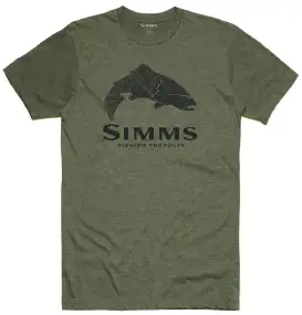 Футболка Simms Wood Trout Fill T-Shirt XL Military Heather