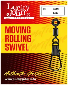 Вертлюжок с застежкой Lucky John Moving Roling Swivel (LH) 00M 15кг (10шт/уп)