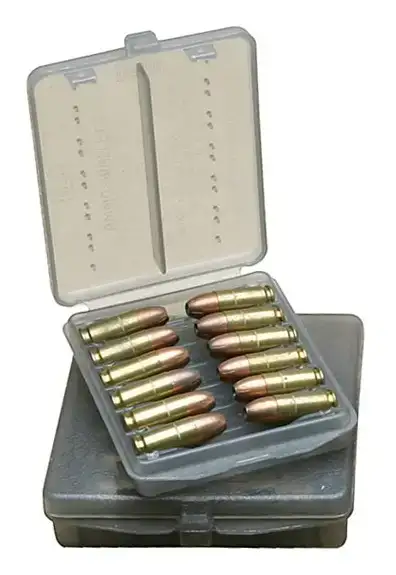 Коробка для патронов MTM кал. 9мм; 380 ACP. Количество - 18 шт. Цвет - дымчатый