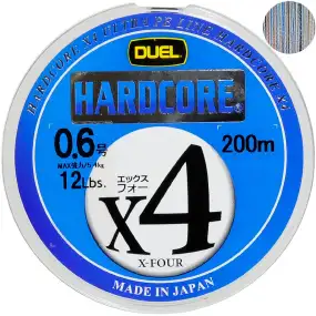 Шнур Duel Hardcore X4 200m #0.4/0.108mm 8lb/3.6kg к:multi color