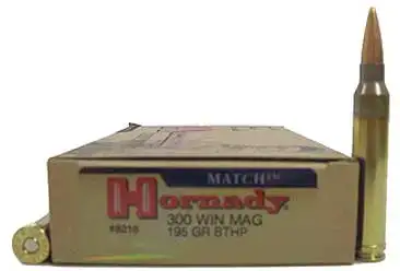 Патрон Hornady Match кал .300 Win Mag пуля BTHP масса 195 гр (12.6 г)