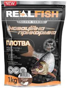 Прикормка Real Fish Silver Series Плотва Кориандр-Арахис 1kg