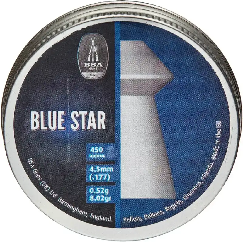 Пули пневматические BSA Blue Star. Кал. 4.5 мм. Вес - 0.52 г. 450 шт/уп