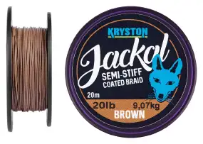 Поводковый материал Kryston Jackal Semi-Stiff Coated Braid 20m 30lb ц:brown