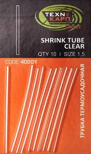 Термоусадочная трубка Технокарп Shrink Tube Clear 1.5мм (10шт/уп)