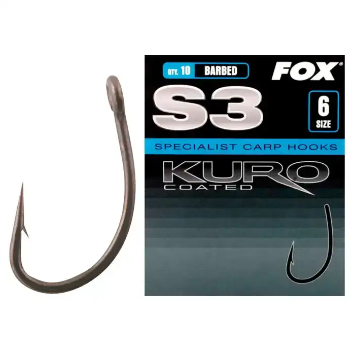 Крючок Fox. S3 Kuro size 6 с бородкой