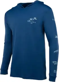 Реглан Pelagic Aquatek Hooded Fishing Shirt - Gyotaku XXXL Smokey Blue