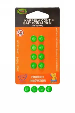 Контейнер для приманки Технокарп Karpela Cont Bait Container 10мм Зелений