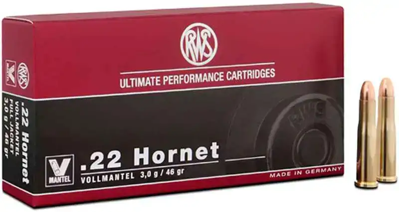 Патрон RWS кал .22 Hornet куля VMS маса 46 гр (3 г)