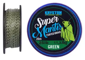 Поводковый материал Kryston Super Mantis Coated Braid 20m 25lb ц:weed green