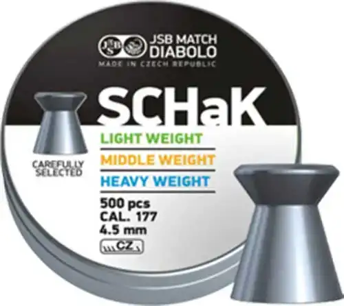 Пули пневматические JSB Diabolo Match SCHaK. Кал. 4.51 мм. Вес - 0.52 г. 500 шт/уп