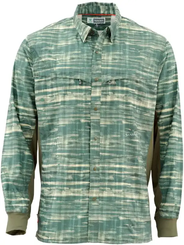 Рубашка Simms Bugstopper Intruder Bicomp Fishing Shirt L Mountain Print Loden