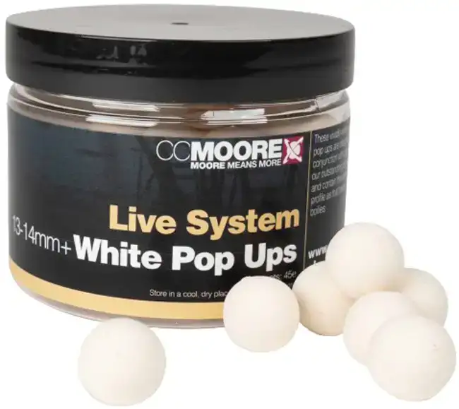 Бойли CC Moore Live System White Pop Ups 13/14mm