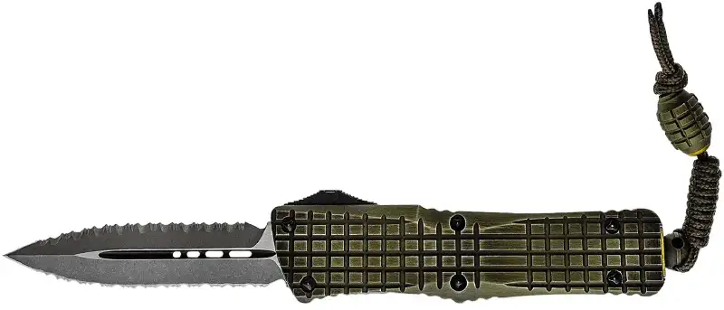 Microtech Combat Troodon Frag Off Grenade Green FS Apocalyptic