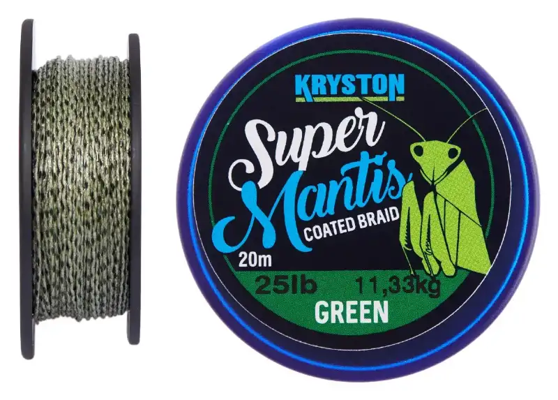 Повідковий матеріал Kryston Super Mantis Coated Braid 20m 15lb к:weed green