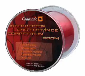 Волосінь Prologic Interceptor Competition Long Distance 300m 15lbs 7.1 0.3 kg червона