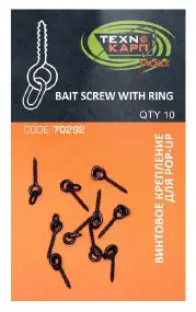 Стопори для бойлів Технокарп Baite Screw Wiht Ring винтовое кріплення для Pop-Up (10шт/уп)