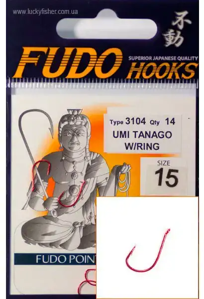 Крючок Fudo Umi Tanago W/Ring RD №16