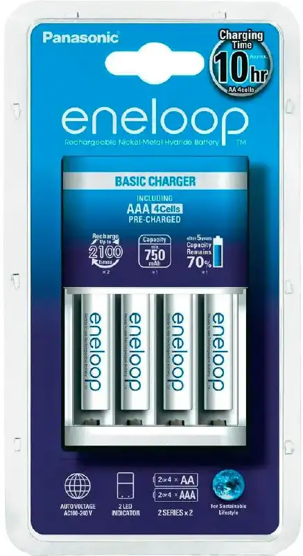 Зарядное устройство Panasonic Basic Charger New+ Eneloop 4AAA 750 mAh NI-MH