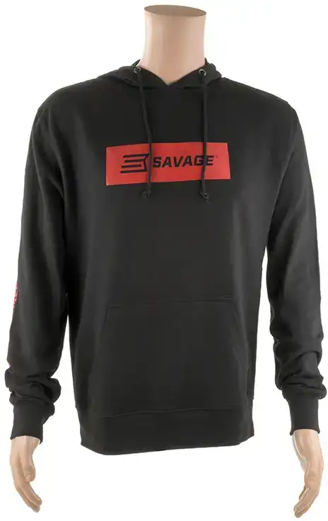 Реглан Savage Long sleeve hooded T-Shirt с капюшоном ц:черный