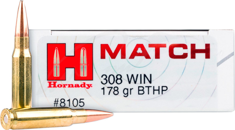 Патрон Hornady Match кал .308 Win куля BTHP маса 178 гр (11.5 г)