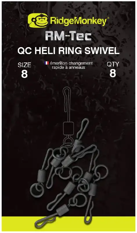 Вертлюжок RidgeMonkey RM-Tec Quick Change Heli Ring Swivel #11 (8 шт/уп)
