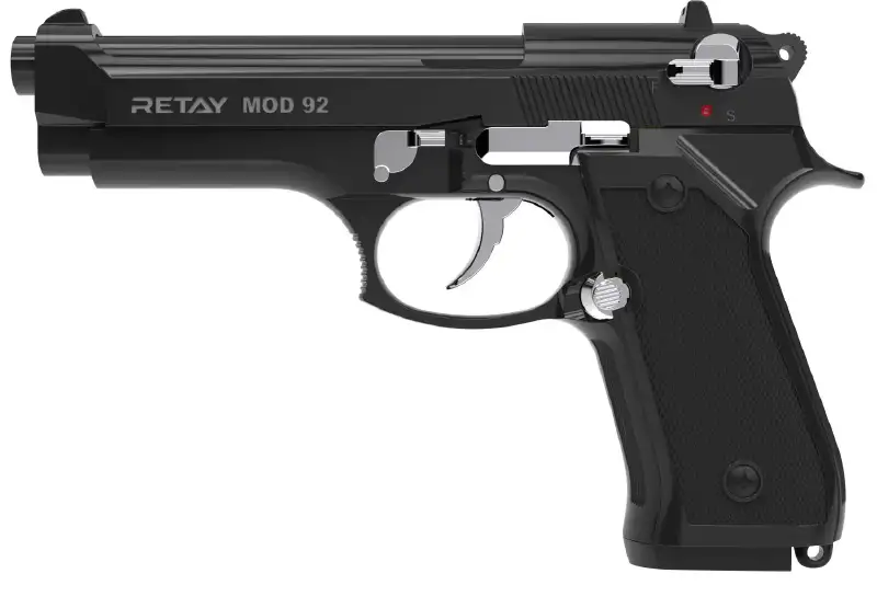 Пистолет стартовый Retay Mod.92 кал. 9 мм. Цвет - black/nickel.