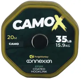 Поводковый материал RidgeMonkey Connexion CamoX Stiff Coated Hooklink 20m 35lb/15.9kg
