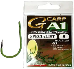 Крючок карповый Gamakatsu A1 G-Carp Specialist №04 (10шт/уп) ц:camo green