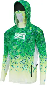Реглан Pelagic Exo-Tech Hooded Fishing Shirt XL Green Dorado
