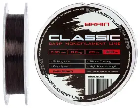 Волосінь Brain Classic Carp Line (dark brown) 300m 0.30mm 20lb 8.8kg