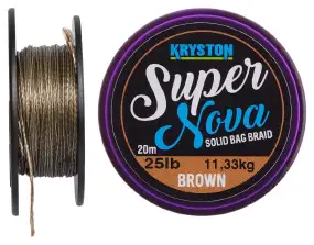 Поводковый материал Kryston Super Nova Solid Bag Supple Braid 20m 25lb ц:gravel brown
