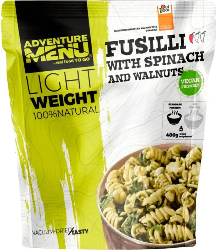 Макарони зі шпинатом і грецькими горіхами Adventure Menu Fusilli with spinach and walnuts 158г