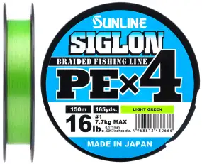 Шнур Sunline Siglon PE х4 300m (салат.) #2.0/0.242 mm 35lb/15.5 kg
