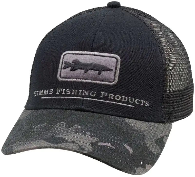 Кепка Simms Trucker Hat Icon Musky One size Hex Flo Camo Carbon