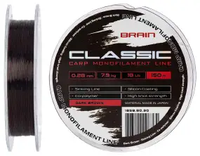 Волосінь Brain Classic Carp Line (dark brown) 150m 0.28mm 18lb 7.9kg