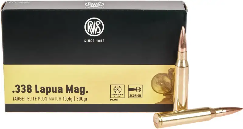 Патрон RWS кал. 338 Lapua Mag пуля Target Elite Plus масса 300 гр (19,4 г)