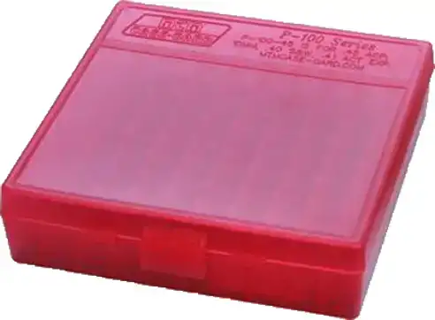 Коробка MTM для патронів кал. 17 HMR; 22WMR. на 100 патронів ц:червоний