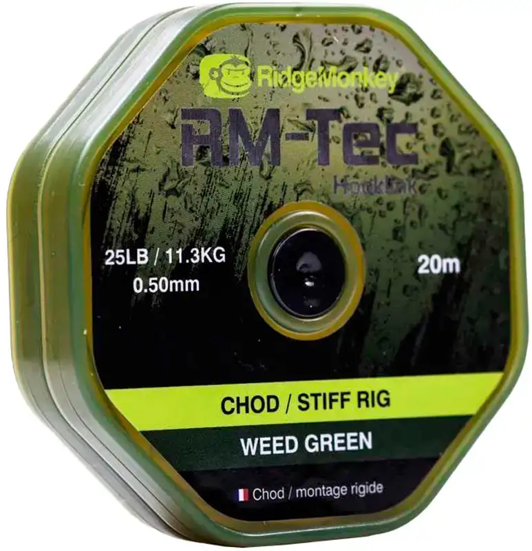 Поводковый материал RidgeMonkey RM-Tec Chod/Stiff Rig Material 20lb Weed Green 20lb 20м
