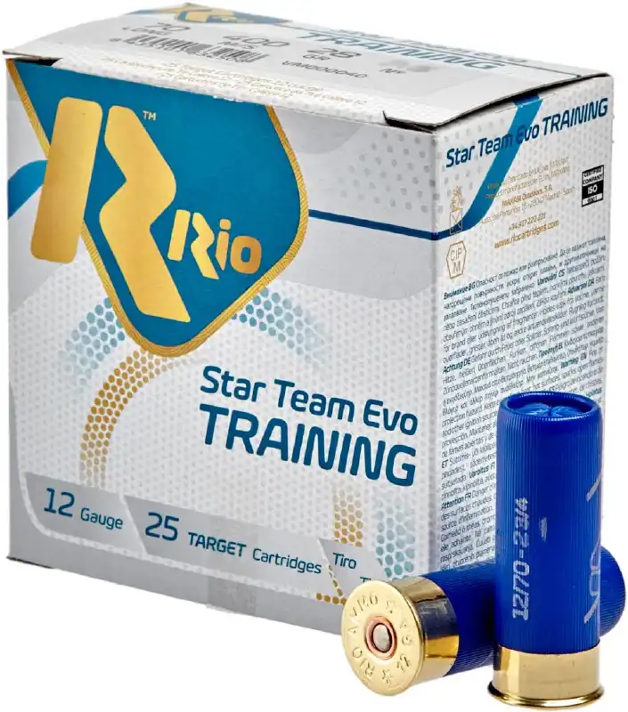 Патрон RIO Star Team EVO Training кал. 12/70 дробь № 9 (2,0 мм) навеска 28 г нач. скорость 400 м/с