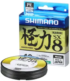 Шнур Shimano Kairiki SX8 PE (Steel Gray) 300m 0.15 mm 9.0 kg