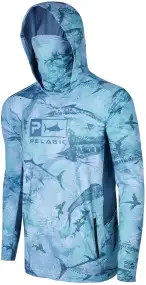 Реглан Pelagic Exo-Tech Hooded Fishing Shirt XL Blue (1015223008 XL BLUE)  3580262 — купить в Украине