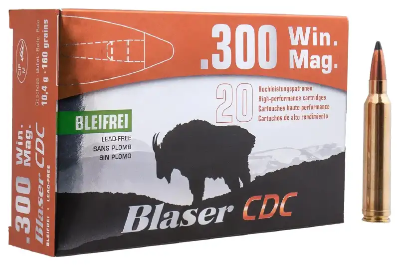 Патрон Blaser CDC кал. 300 Win Mag куля CDC маса 10,4 г/ 160 гран