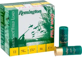 Патрон Remington Shurshot Field felt wad кал.12/70 дріб №5 (2,9 мм) наважка 32 грам/ 1 1/8 унції. Без контейнера.