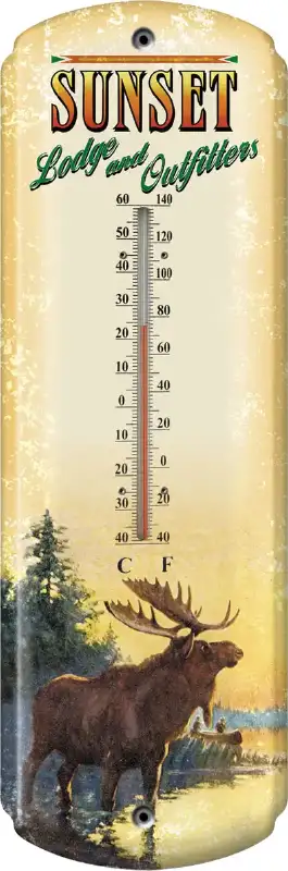Термометр Riversedge Moose Lodge Tin Thermometer 45*12 см.