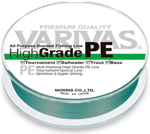 Шнур Varivas High Grade PE (зелёный) 150m #0.6/0.128mm 9.3lb