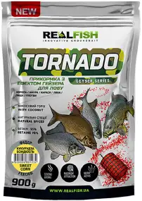 Прикормка Real Fish Прикормка Торнадо Фидер (Кукуруза Бондюель) 0.900 kg
